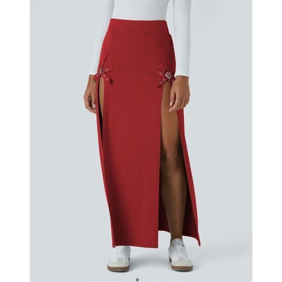 Brand New - Halara Women’s XL High Waisted Decorative Buckle 2-in-1 Maxi Casual - Picture 3 of 9